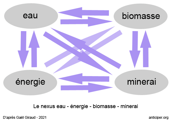 nexus eau biomasse energie minerai lien dépendances