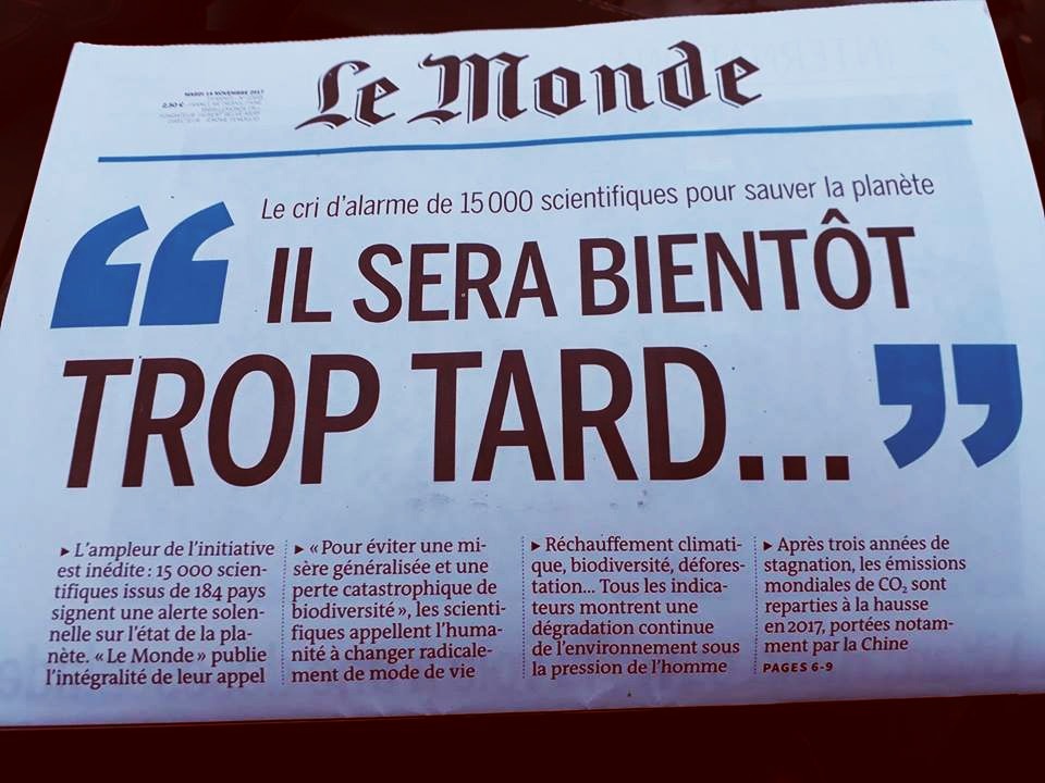 Le Monde 2017 alerte mondiale