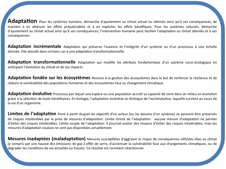 adaptation glossaire GIEC